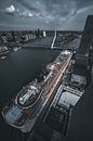 Rotterdam cruise ship and Erasmus bridge by vedar cvetanovic thumbnail