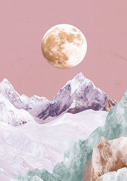 Moon Mountains Snow by Niklas Maximilian
