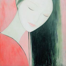 Cheveux longs | Visage doux, Fleurs foncées sur La collection ARTEO