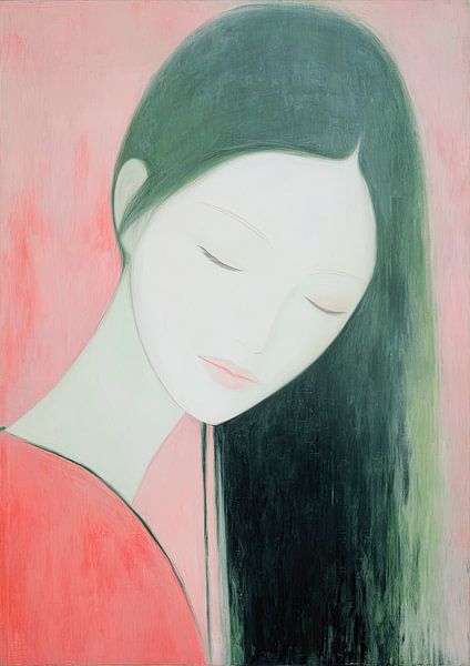Long Hair | Soft Face, Dark Flow by ARTEO Paintings
