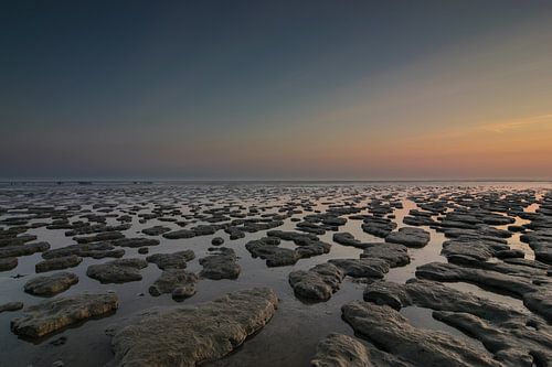Beautiful sunrise over the Wadden Sea