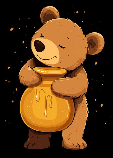 Ours avec pot de miel par Pixelbull Design