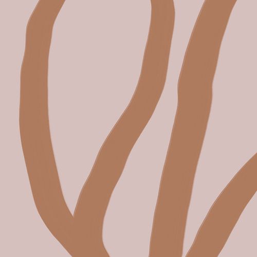 Abstracte minimalistische lijntekening in heldere pastelkleuren. Terra op roze.