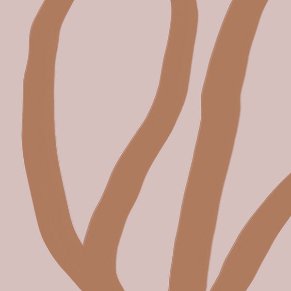 Abstrakte minimalistische Linienkunst in hellen Pastellfarben. Terra auf Rosa. von Dina Dankers