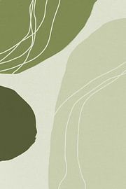 Modern abstract minimalist  shapes in sage green gray and white  IV by Dina Dankers