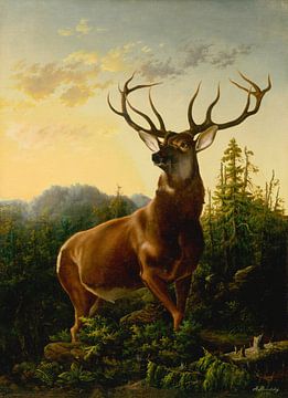 Hert in boslandschap, Alexander Brodszky