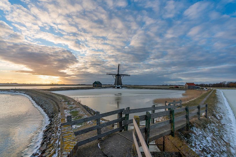 Molen het Noorden Texel winterlandschap van Texel360Fotografie Richard Heerschap