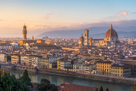 Weitpanorama der Skyline von Florenz vom Piazzale Michelangelo aus