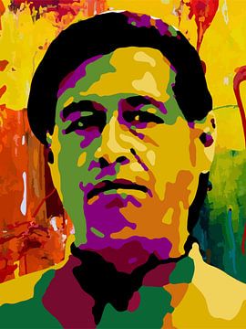 Cesar Chavez Kleurrijke Abstracte Kunst van Andika Bahtiar
