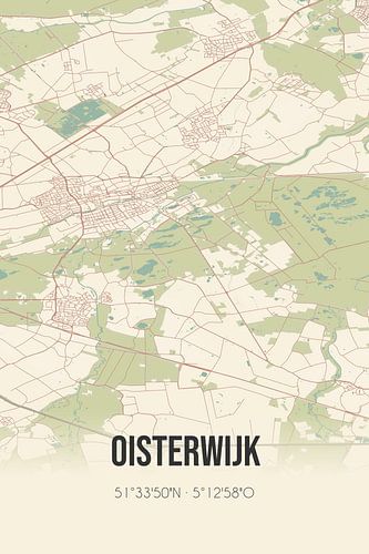 Alte Landkarte von Oisterwijk (Nordbrabant)