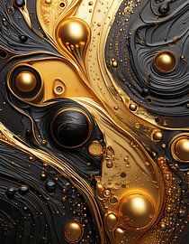 Goud en zwart met patroon