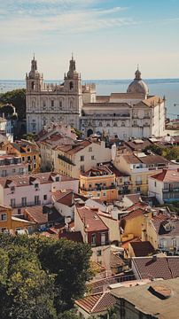 Lissabon Straatzicht van Bovenaf