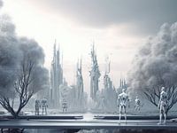 Abstrakter Futurismus: Ein surrealer Blick in urbane Landschaften