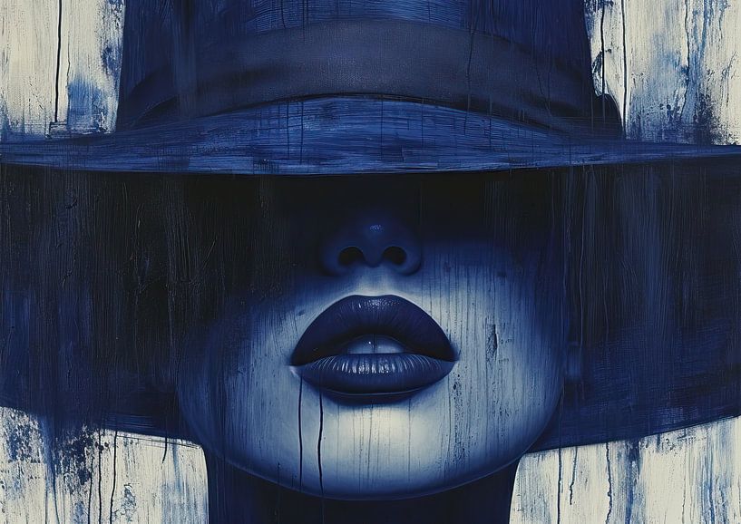 Woman Cobalt Blue | Sapphire Silence Unmasked by Art Whims