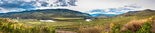 Panorama landschap met Fraser river in Brits Columbia, Canada