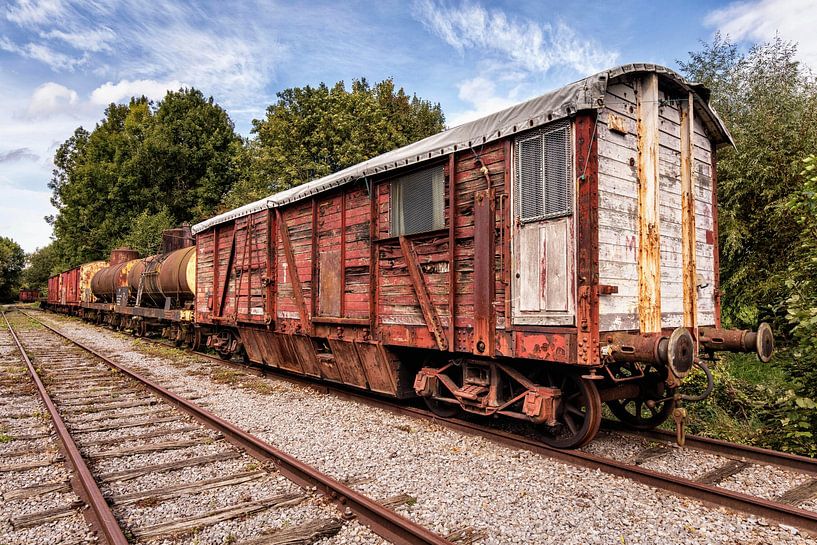 Wooden goods wagon at Station Hombourg by Rob Boon