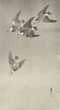 Ohara Koson - Starlings in the rain (edited) by Peter Balan