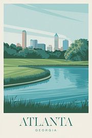 Atlanta, Georgia Vintage Travel Poster. van Poster Art Shop