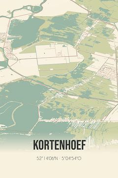 Vintage map of Kortenhoef (North Holland) by Rezona
