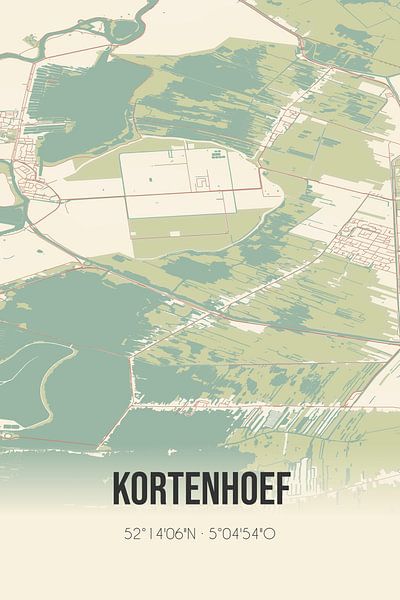 Alte Karte von Kortenhoef (Noord-Holland) von Ortsdrucke