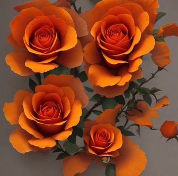 Roses orange dans une image abstraite.