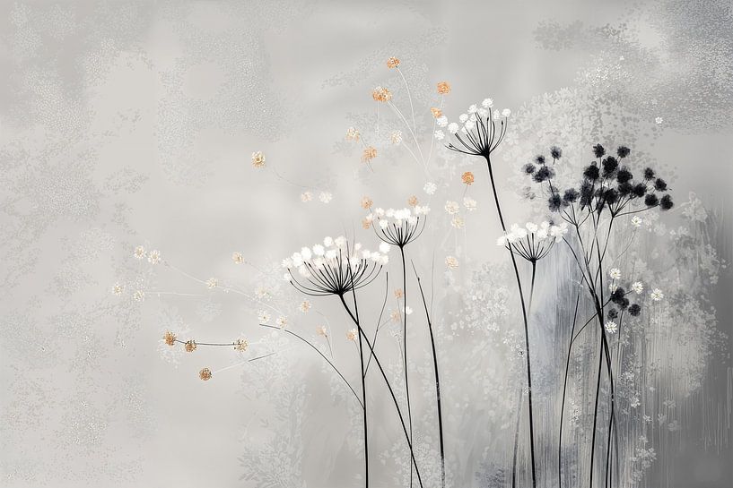 Botanical abstract in Japandi style by Japandi Art Studio