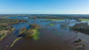 Vecht river high water level flooding at the Vilsteren weir