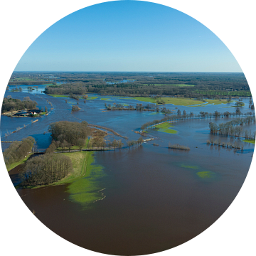 Vecht hoge waterstand overstroming bij de stuw Vilsteren van Sjoerd van der Wal Fotografie