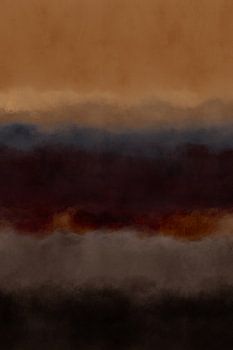 Sonnenuntergang in Ocker, Blau, gebranntem Orange und Taupe.