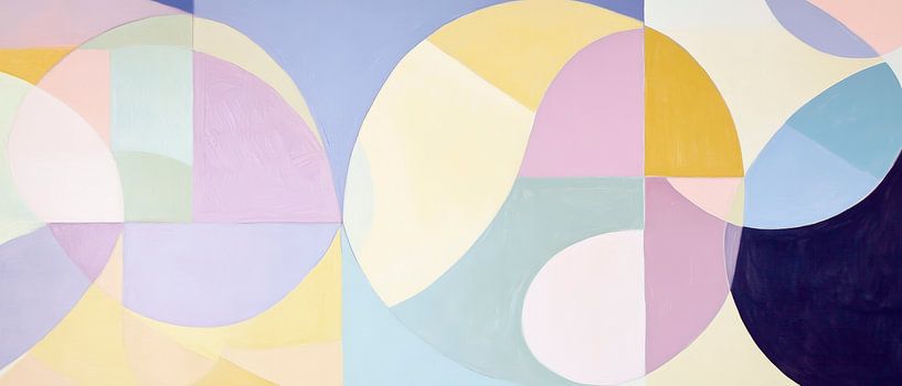 Bunte geometrische Formen im Farbenspiel von Poster Art Shop