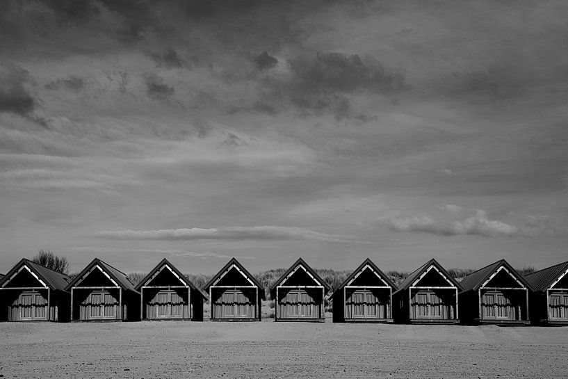 Sleek beach houses on the beach of Vlissingen by Ian Beck's fotowerk