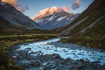 Nouvelle-Zélande Mount Cook Alpenglühung sur Jean Claude Castor