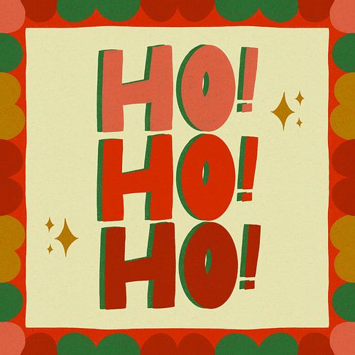 Ho Ho Ho Kerstmis Feestelijke Illustratie