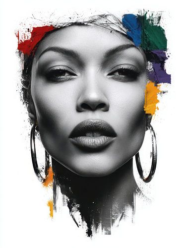 Kracht en kleuren - een modern portret van expressiviteit van Klaus Tesching - Art-AI