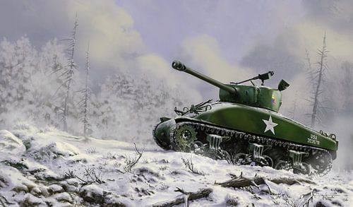 M4A1(76)W Sherman in de sneeuw van Wouter Florusse