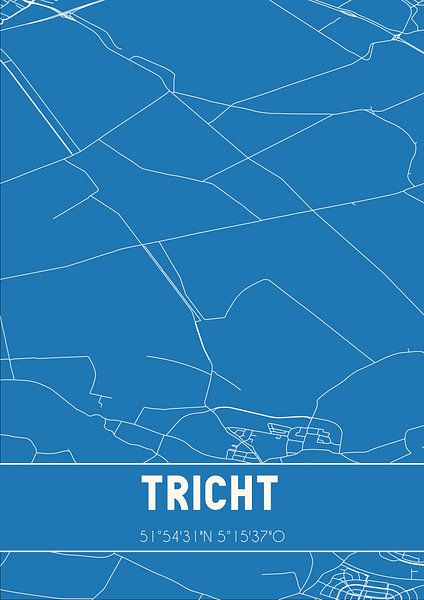 Blueprint | Map | Tricht (Gelderland) by Prints of Place