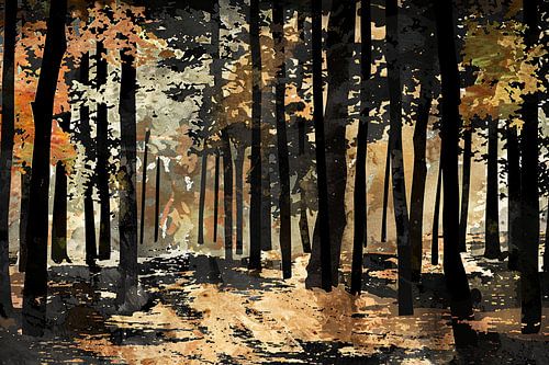 Herfstwandeling in een schilderachtig boslandschap