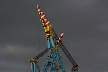 De grote hijskranen in de haven van Rotterdam van scheepskijkerhavenfotografie