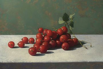Rode Bessen | Reflective Red Berry Repose van Kunst Kriebels