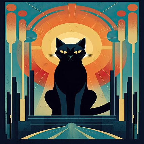 Art Deco Kat Poster