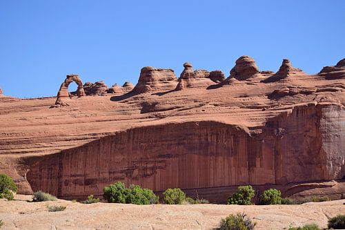 Uitzicht vanaf het bovenste Delicate Arch uitkijkpunt