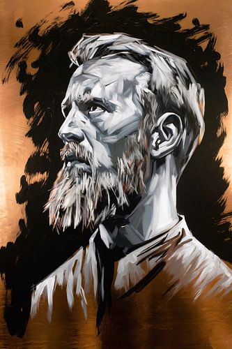Portrait expressif en style cuivre
