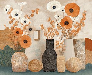 Moderne Vasen mit Blumen Display