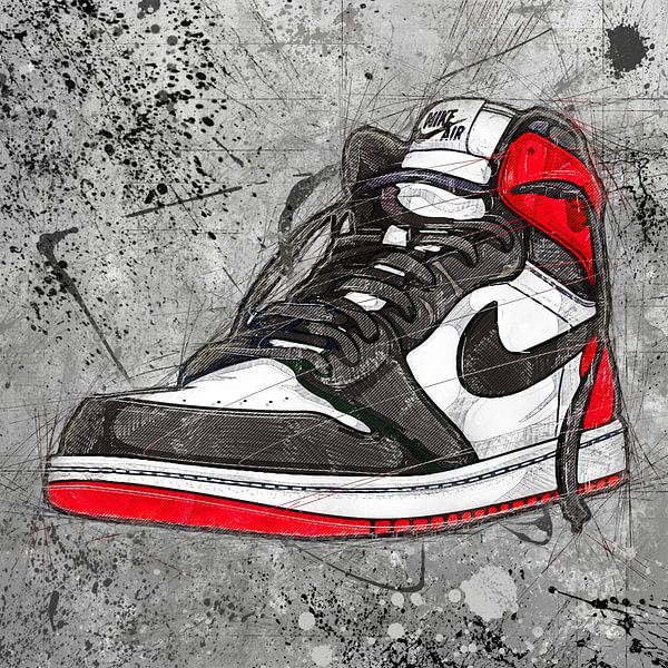 Air Jordan Grunge van Rene Ladenius Digital Art