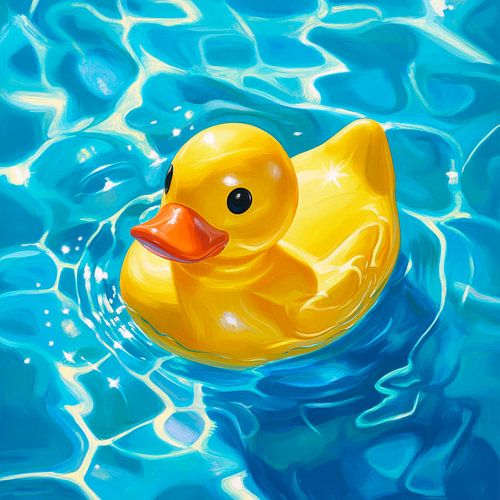 Drijvende badeend in het water