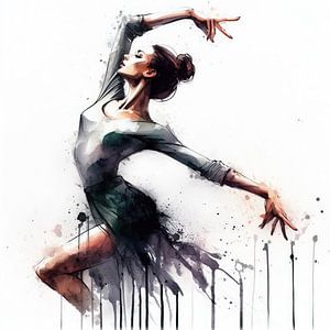 Aquarell Balletttänzerin #2