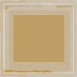 Gelbes Quadrat. Minimalistische moderne abstrakte geometrische Kunst in Pastellfarben. von Dina Dankers