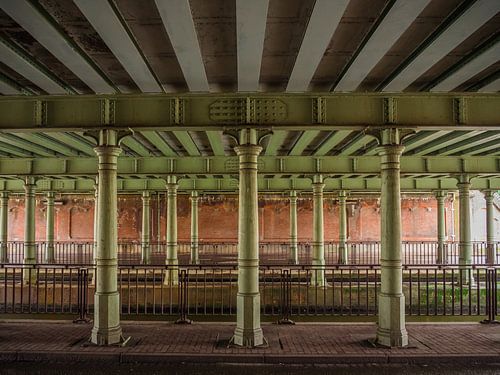 Pillars under a bridge