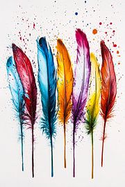 Plumes colorées dans un dessin abstrait sur Imperial Art House