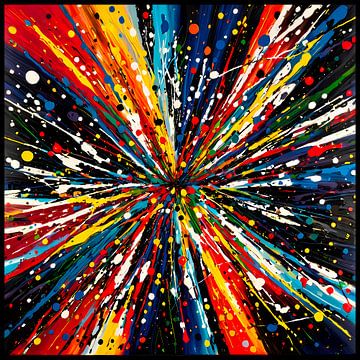 Abstracte Expressie - Een Hommage aan Jackson Pollock van Zebra404 - Art Parts